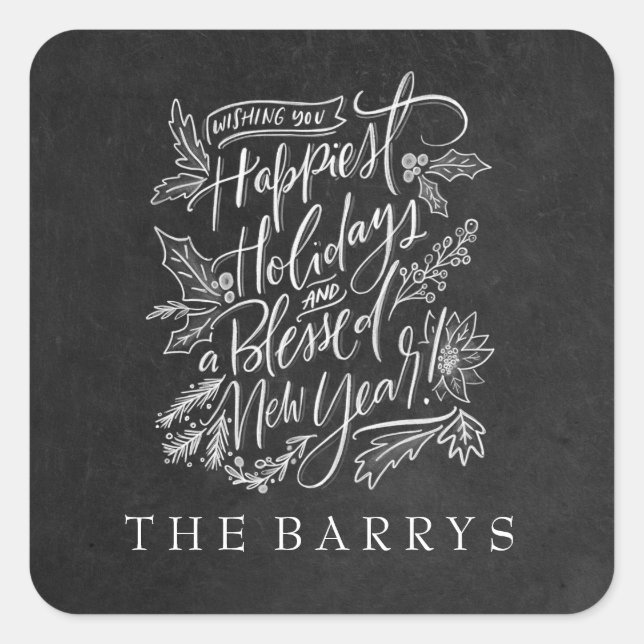 Pegatina de vacaciones más felices de Chalkboard (Anverso)