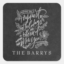 Pegatina de vacaciones más felices de Chalkboard