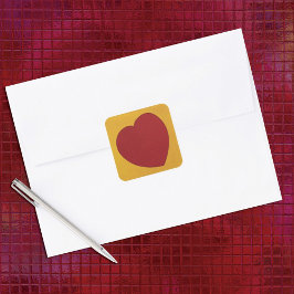 Pegatina de Valentine Stained Glass Heart Square