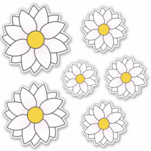 Pegatina de varios tamaños de margarita ilustrada