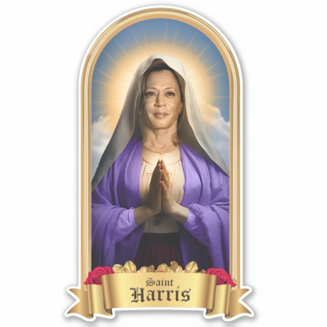 Pegatina de Velas de la Oración Saint Kamala Harri (Anverso)