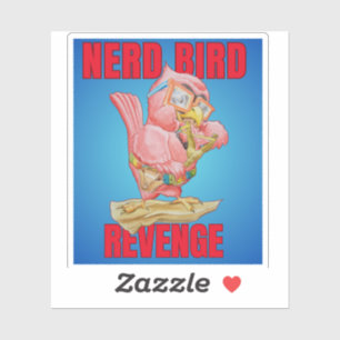 Pegatina de venganza de pájaro nerd infantil