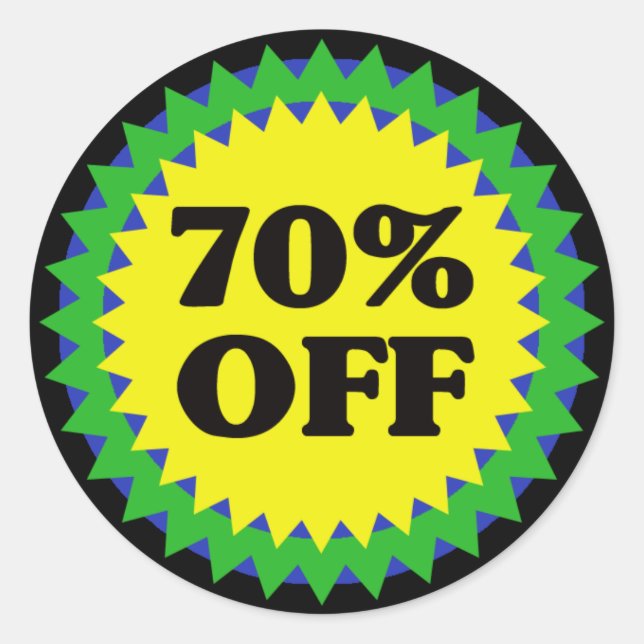 pegatina DE VENTA AL POR MENOR 70% (Anverso)