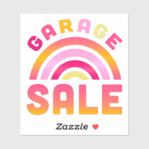 Pegatina de venta de garage arcoíris