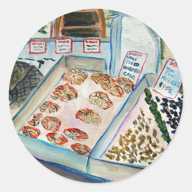 Pegatina de venta de pescado (Pike Place Seattle) (Anverso)