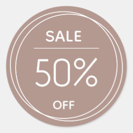 Pegatina de venta de promoción de tienda marrón bá