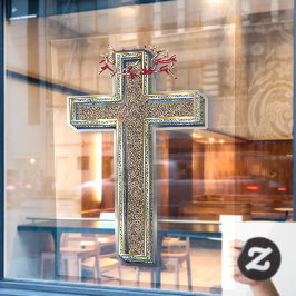 Pegatina de ventana cruzada de negocios transparen