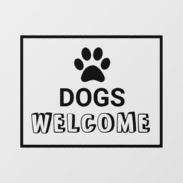 Pegatina de ventana de bienvenida a perros