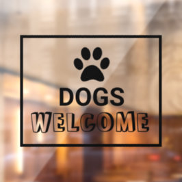 Pegatina de ventana de bienvenida a perros
