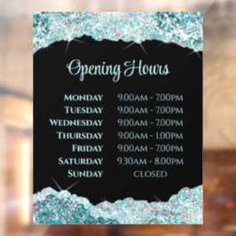 Pegatina de ventana de horario de apertura con bri