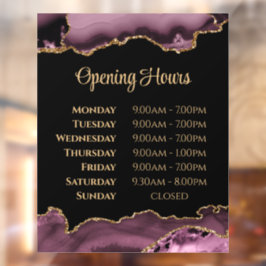 Pegatina de ventana de horario de apertura de Ágat