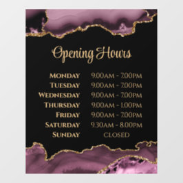 Pegatina de ventana de horario de apertura de Ágat