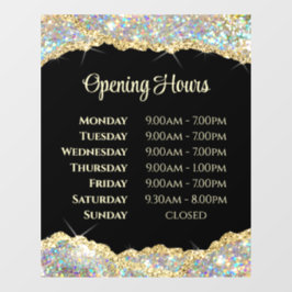 Pegatina de ventana de horario de apertura de purp