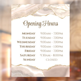 Pegatina de ventana de horarios de apertura de ága