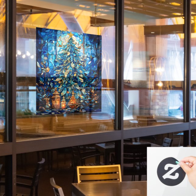 Pegatina de ventana de vidrio emplomado de Navidad (ventana del restaurante)