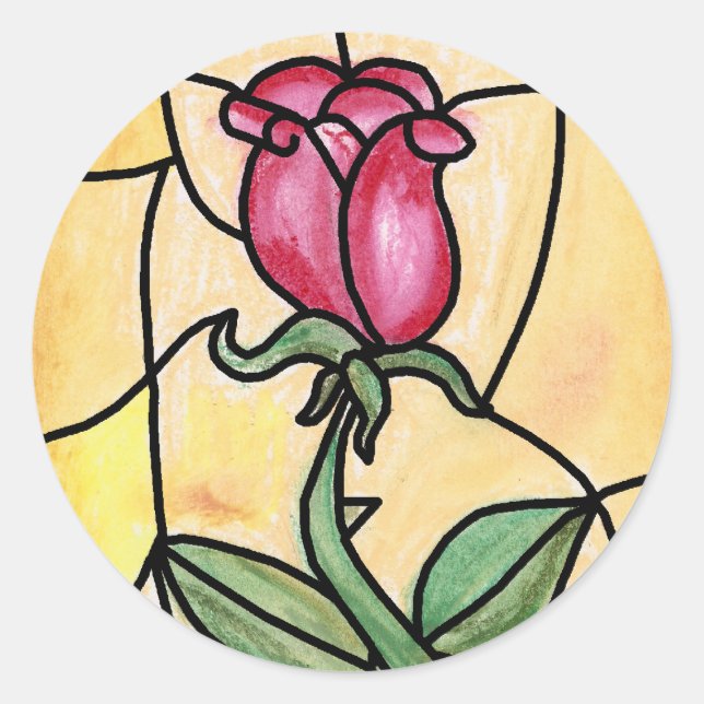 Pegatina de ventana Rosa (Anverso)