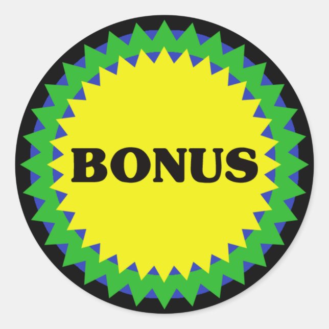 Pegatina de ventas minoristas de BONUS (Anverso)