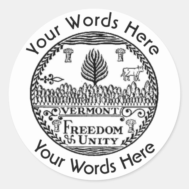 Pegatina de Vermont Great Seal Personalizado (Anverso)