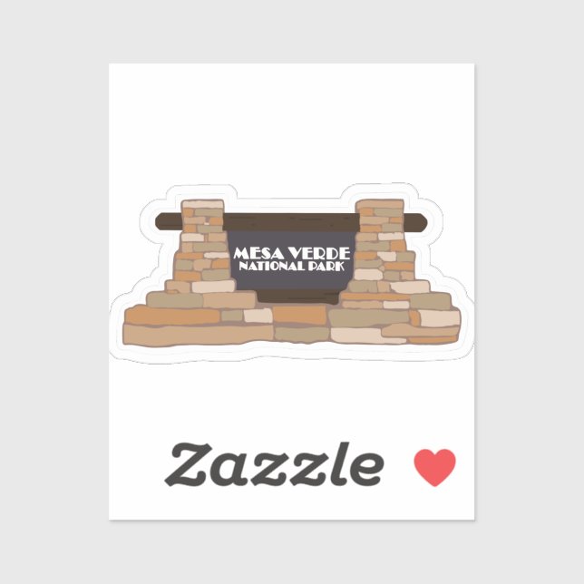 Pegatina de viajes del Parque Nacional Mesa Verde (Hoja)