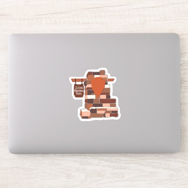 Pegatina de viajes del Parque Nacional Zion (Ordenador)
