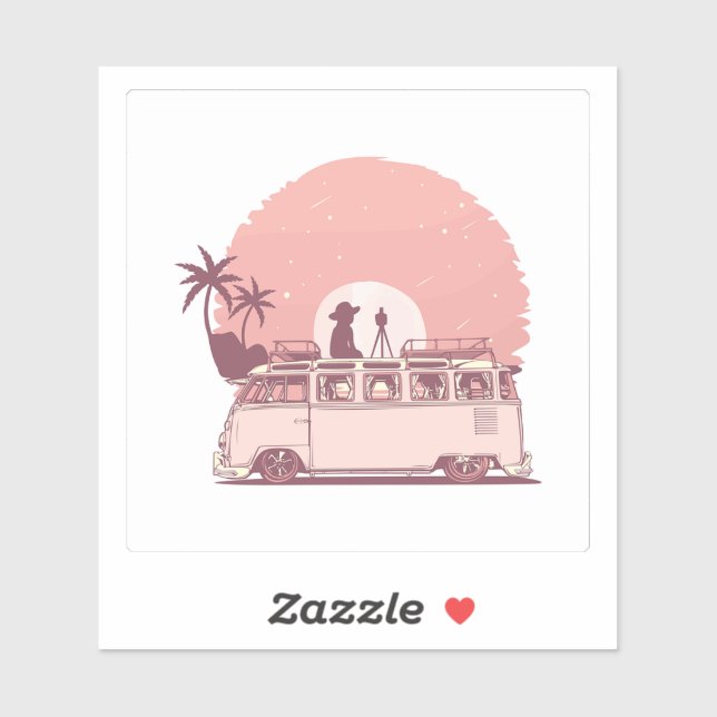 pegatina de viajes "Wanderlust Adventure" (Hoja)