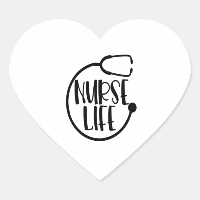 pegatina de vida de enfermera de amor (Anverso)