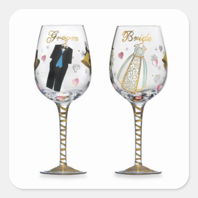 PEGATINA DE VIDRIO DE BRIDAL TOASTING GLASSS (Anverso)