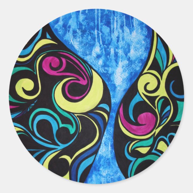 Pegatina de vidrio de Hora Azul (Anverso)