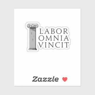 Pegatina de Vincit Omnia (el trabajo conquista a t
