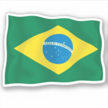 Pegatina de viníl con bandera de Brasil