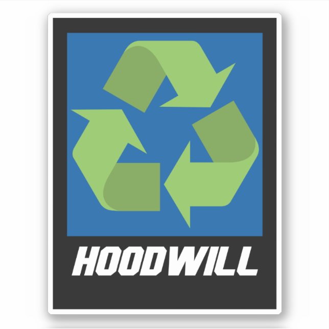 Pegatina de viníl con logotipo de hoodwill (Anverso)