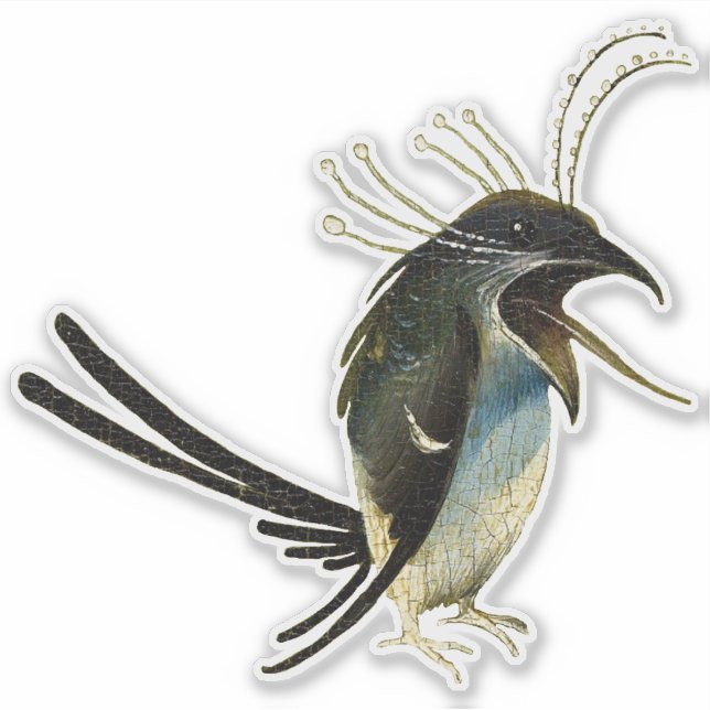 Pegatina de viníleo de pájaro de Hieronymus Bosch (Anverso)