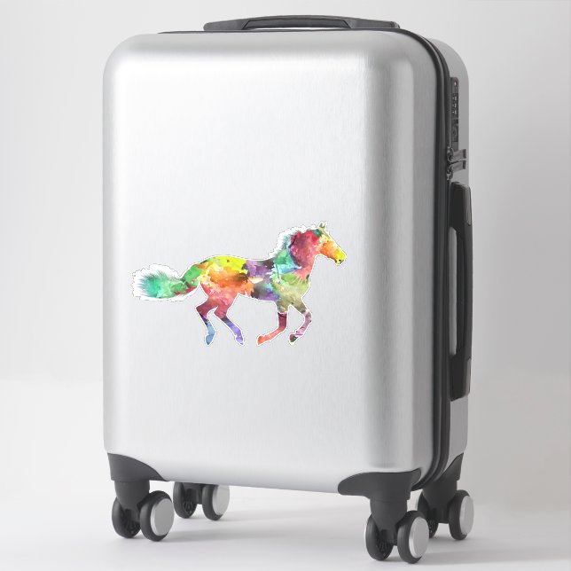Pegatina de vinílico con Personalizado de caballos (Maleta)