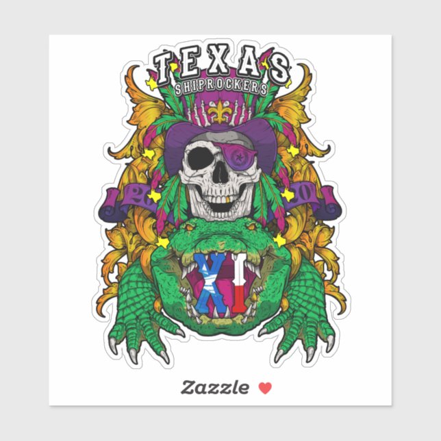 pegatina de Vinílico de Barco de Texas de 6" (Hoja)