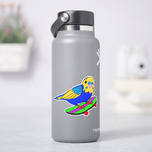 Pegatina de vinílico de Bird Budgie Skateboard de 