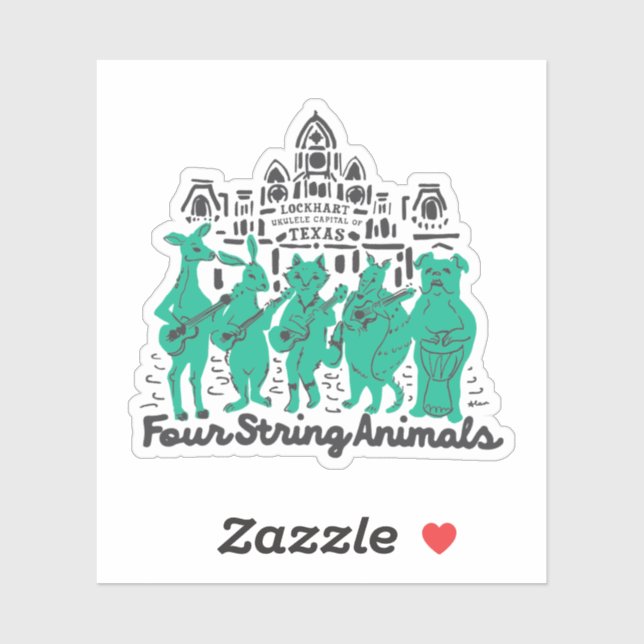 Pegatina de vinílico de cuatro cadenas de animales (Hoja)