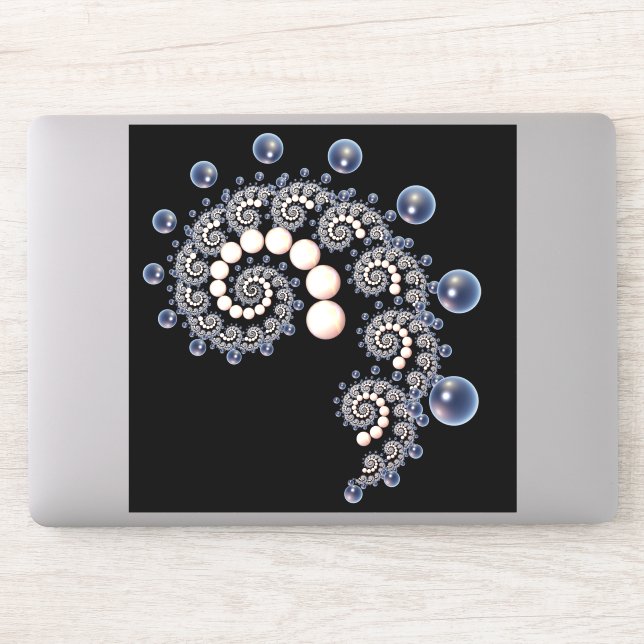 Pegatina de vinílico en espiral de marfil y perla  (Ordenador)