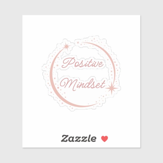 Pegatina de vinílico Inspirador rosa positivo (Hoja)