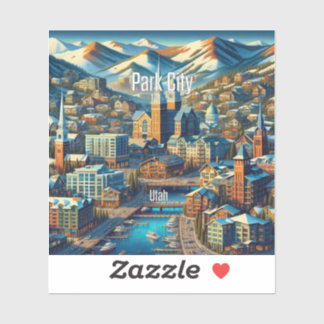 Pegatina de vinílico Park City Utah de 3 pulgadas