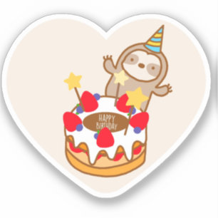 Pegatina de vinilina de tarta de cumpleaños con le
