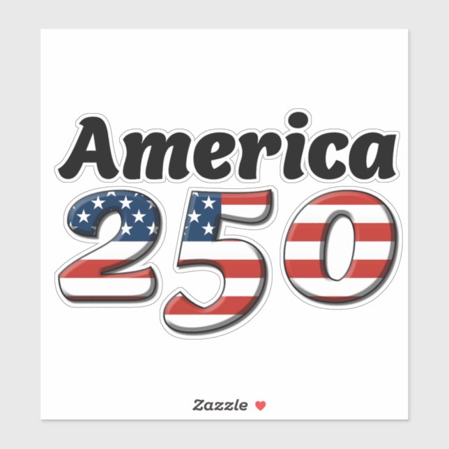 Pegatina de vinilo America 250 8" x 8" (Hoja)