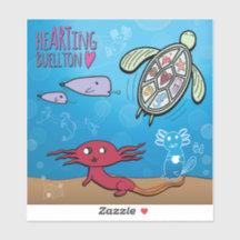 Pegatina de vinilo - Axolotls en el mar - Buellton