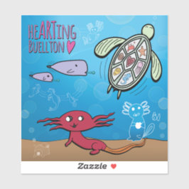 Pegatina de vinilo - Axolotls en el mar - Buellton