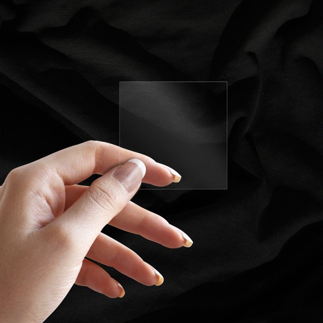 Pegatina de vinilo Boda cuadrado transparente de 2 (Plain Transparent 2" Square Wedding Vinyl Sticker)