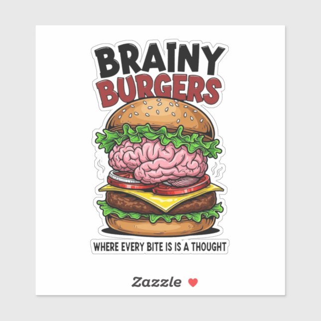 Pegatina de vinilo Brainy Burgers (Hoja)