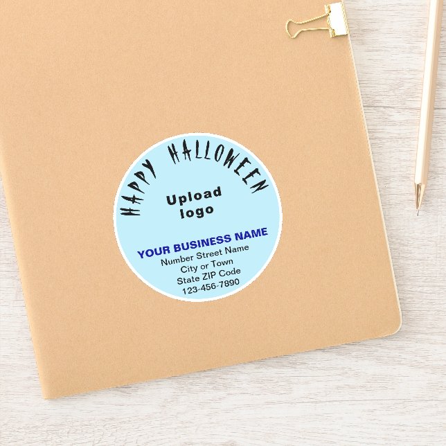 Pegatina de vinilo Business Halloween Light Blue R (Cuaderno)
