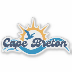 Pegatina de vinilo Cape Breton Gull & Wave