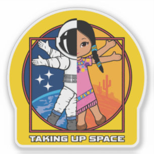 Pegatina de vinilo con logotipo espacial