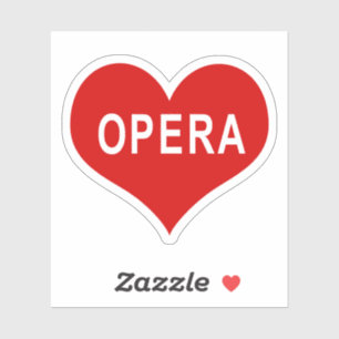 Pegatina de vinilo corazón de amor rojo OPERA
