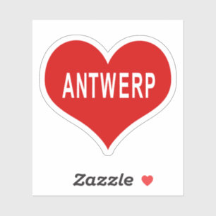 Pegatina de vinilo corazón rojo de ANTWERP